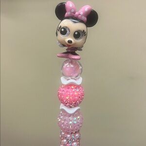 Disney Minnie Mouse series 4 Pink Bow Beaded Character Bling Pen